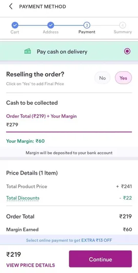 Order Product in Reselling Business